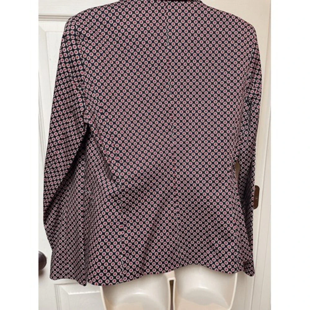 Michael Kors Blazer Size 14 Red‎ White Blue Dots Spring Tailored Business Office